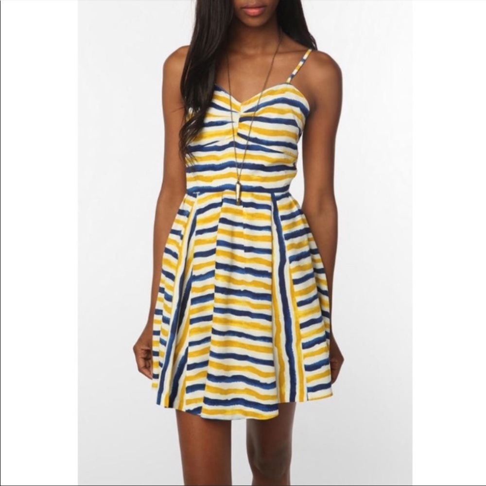 Jack by BB Dakota Blue And Yellow Striped Dress